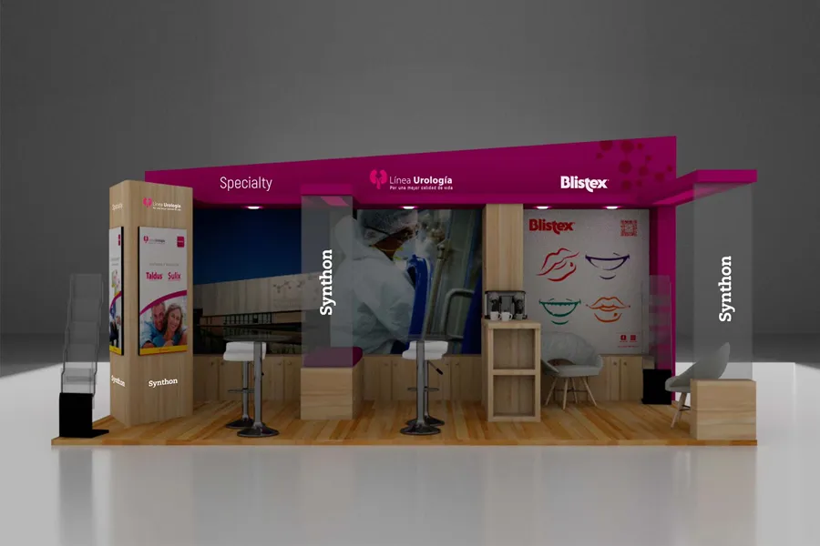 Stand publicitario para feria médica — Publicidad — Qvox
